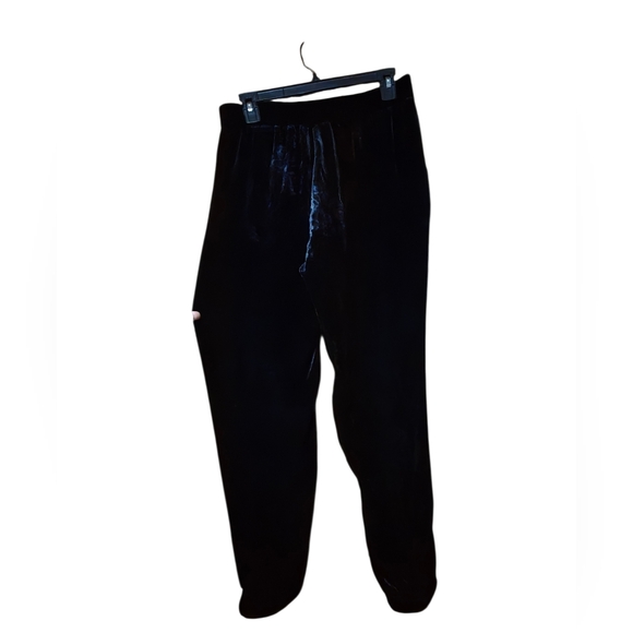 Banana Republic Pants - Banana Republic Women's Black Velvet Elastic Bottom Jogger Pants SIZE SMALL